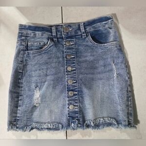 Indigo Rein Denim Mini Skirt - Medium Blue